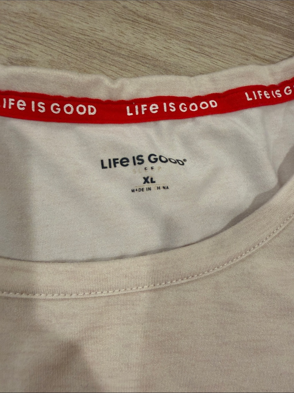 Life Is Good Cream Pajama Set with Red Strawberry Motif - Picture 3 of 3